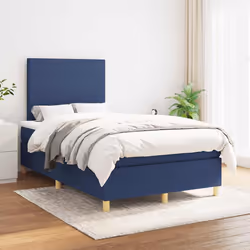 vidaXL Giroletto a Molle con Materasso Blu 120x190 cm in Tessuto - Vista aggiuntiva 3