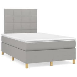 vidaXL Giroletto a Molle con Materasso Grigio Chiaro 120x190cm Tessuto