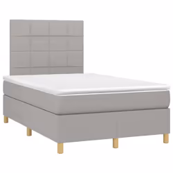 vidaXL Giroletto a Molle con Materasso Grigio Chiaro 120x190cm Tessuto - Vista aggiuntiva 2