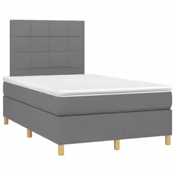 vidaXL Giroletto a Molle con Materasso Grigio Scuro 120x190cm Tessuto - Vista aggiuntiva 2