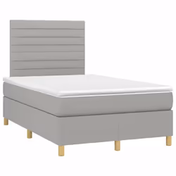 Giroletto a Molle con Materasso Grigio Chiaro 120x190cm Tessutocod mxl 115729 - Vista aggiuntiva 2