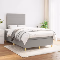 Giroletto a Molle con Materasso Grigio Chiaro 120x190cm Tessutocod mxl 115729 - Vista aggiuntiva 3