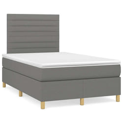 vidaXL Giroletto a Molle con Materasso Grigio Scuro 120x190cm Tessuto