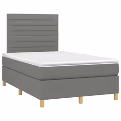 vidaXL Giroletto a Molle con Materasso Grigio Scuro 120x190cm Tessuto - Vista aggiuntiva 2