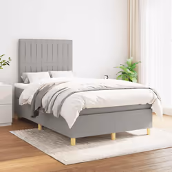 vidaXL Giroletto a Molle con Materasso Grigio Chiaro 120x190cm Tessuto - Vista aggiuntiva 3