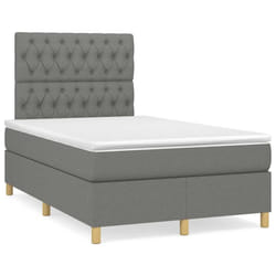 vidaXL Giroletto a Molle con Materasso Grigio Scuro 120x190cm Tessuto