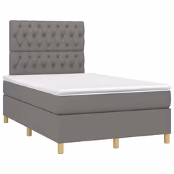 vidaXL Giroletto a Molle con Materasso Grigio Scuro 120x190cm Tessuto - Vista aggiuntiva 2