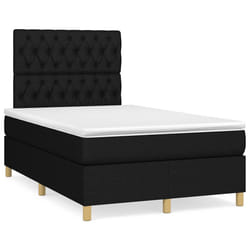 vidaXL Giroletto a Molle con Materasso Nero 120x190 cm in Tessuto