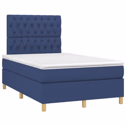 vidaXL Giroletto a Molle con Materasso Blu 120x190 cm in Tessuto - Vista aggiuntiva 2