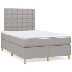 vidaXL Giroletto a Molle con Materasso Grigio Chiaro 120x190cm Tessuto