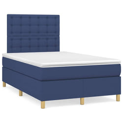 vidaXL Giroletto a Molle con Materasso Blu 120x190 cm in Tessuto