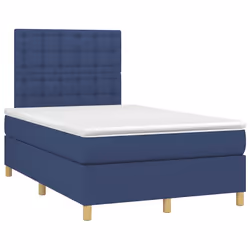 vidaXL Giroletto a Molle con Materasso Blu 120x190 cm in Tessuto - Vista aggiuntiva 2
