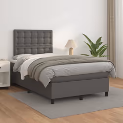 Giroletto a Molle con Materasso Grigio 120x190 cm in Similpellecod mxl 91993 - Vista aggiuntiva 3