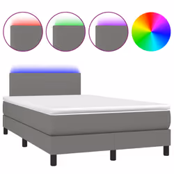 Letto a Molle Materasso e LED Grigio Scuro 120x190cm in Tessutocod mxl 91682 - Vista aggiuntiva 2