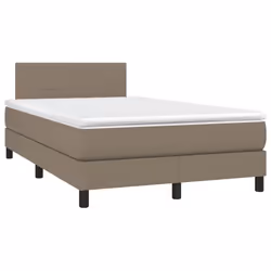vidaXL Letto a Molle con Materasso e LED Tortora 120x190 cm in Tessuto - Vista aggiuntiva 3