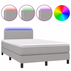 Letto a Molle Materasso e LED Grigio Chiaro 120x190 cm Tessutocod mxl 91683 - Vista aggiuntiva 2