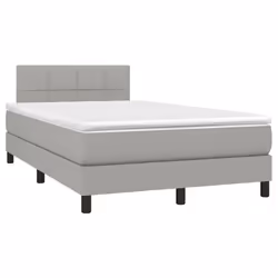 Letto a Molle Materasso e LED Grigio Chiaro 120x190 cm Tessutocod mxl 92253 - Vista aggiuntiva 3