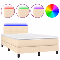 Letto a Molle con Materasso e LED Crema 120x190 cm in Tessutocod mxl 115717 - Vista aggiuntiva 2