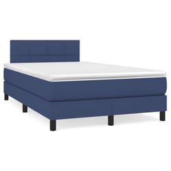 vidaXL Letto a Molle con Materasso e LED Blu 120x190 cm in Tessuto