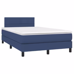 vidaXL Letto a Molle con Materasso e LED Blu 120x190 cm in Tessuto - Vista aggiuntiva 3