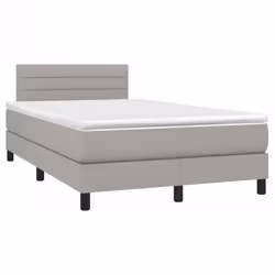 Letto a Molle Materasso e LED Grigio Chiaro 120x190 cm Tessutocod mxl 115718 - Vista aggiuntiva 3