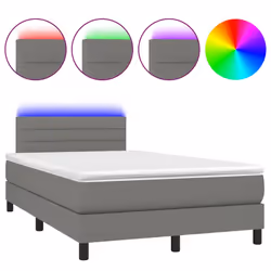 Letto a Molle Materasso e LED Grigio Scuro 120x190cm in Tessutocod mxl 91742 - Vista aggiuntiva 2