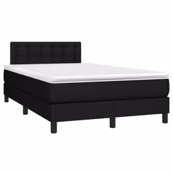 vidaXL Letto a Molle con Materasso e LED Nero 120x190 cm in Tessuto - Vista aggiuntiva 3