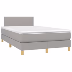 vidaXL Letto a Molle Materasso e LED Grigio Chiaro 120x190 cm Tessuto - Vista aggiuntiva 3