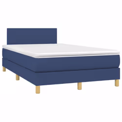 vidaXL Letto a Molle con Materasso e LED Blu 120x190 cm in Tessuto - Vista aggiuntiva 3