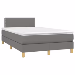 vidaXL Letto a Molle Materasso e LED Grigio Scuro 120x190cm in Tessuto - Vista aggiuntiva 3