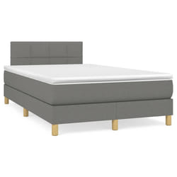 vidaXL Letto a Molle Materasso e LED Grigio Scuro 120x190cm in Tessuto
