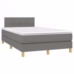 vidaXL Letto a Molle Materasso e LED Grigio Scuro 120x190cm in Tessuto - Vista aggiuntiva 3