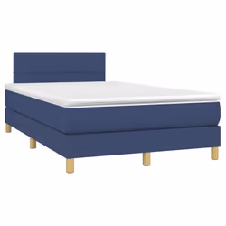 vidaXL Letto a Molle con Materasso e LED Blu 120x190 cm in Tessuto - Vista aggiuntiva 3
