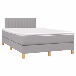 Letto a Molle Materasso e LED Grigio Chiaro 120x190 cm Tessutocod mxl 87171 - Vista aggiuntiva 3