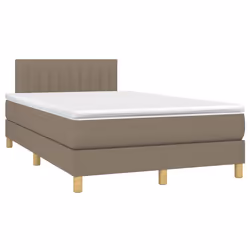 vidaXL Letto a Molle con Materasso e LED Tortora 120x190 cm in Tessuto - Vista aggiuntiva 3