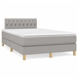 Letto a Molle Materasso e LED Grigio Chiaro 120x190 cm Tessutocod mxl 87175