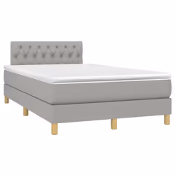 Letto a Molle Materasso e LED Grigio Chiaro 120x190 cm Tessutocod mxl 87175 - Vista aggiuntiva 3