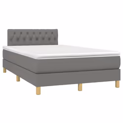 vidaXL Letto a Molle Materasso e LED Grigio Scuro 120x190cm in Tessuto - Vista aggiuntiva 3