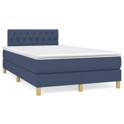 vidaXL Letto a Molle con Materasso e LED Blu 120x190 cm in Tessuto