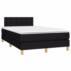 vidaXL Letto a Molle con Materasso e LED Nero 120x190 cm in Tessuto - Vista aggiuntiva 3
