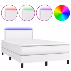 vidaXL Giroletto Molle con Materasso e LED Bianco 120x190cm Similpelle - Vista aggiuntiva 2