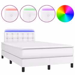 Giroletto Molle con Materasso e LED Bianco 120x190cm Similpellecod mxl 116044 - Vista aggiuntiva 2
