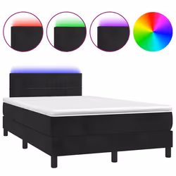 Letto a Molle con Materasso e LED Nero 120x190 cm in Vellutocod mxl 117001 - Vista aggiuntiva 2
