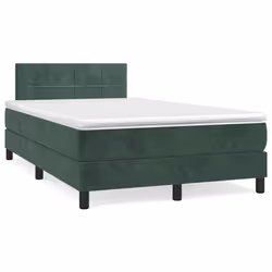 Letto a Molle con Materasso e LED Verde Scuro 120x190cm Vellutocod mxl 91517 - Vista aggiuntiva 3