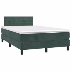 Letto a Molle con Materasso e LED Verde Scuro 120x190cm Vellutocod mxl 117002 - Vista aggiuntiva 3
