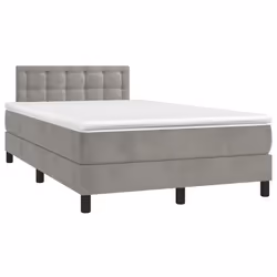 Letto a Molle Materasso e LED Grigio Chiaro 120x190 cm Vellutocod mxl 91850 - Vista aggiuntiva 3