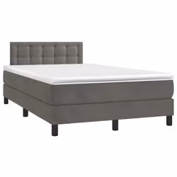vidaXL Letto a Molle Materasso e LED Grigio Scuro 120x190cm in Velluto - Vista aggiuntiva 3