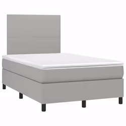 Letto a Molle Materasso e LED Grigio Chiaro 120x190 cm Tessutocod mxl 115356 - Vista aggiuntiva 3