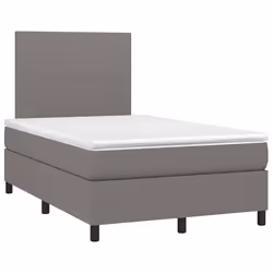 vidaXL Letto a Molle Materasso e LED Grigio Scuro 120x190cm in Tessuto - Vista aggiuntiva 3
