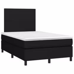 vidaXL Letto a Molle con Materasso e LED Nero 120x190 cm in Tessuto - Vista aggiuntiva 3
